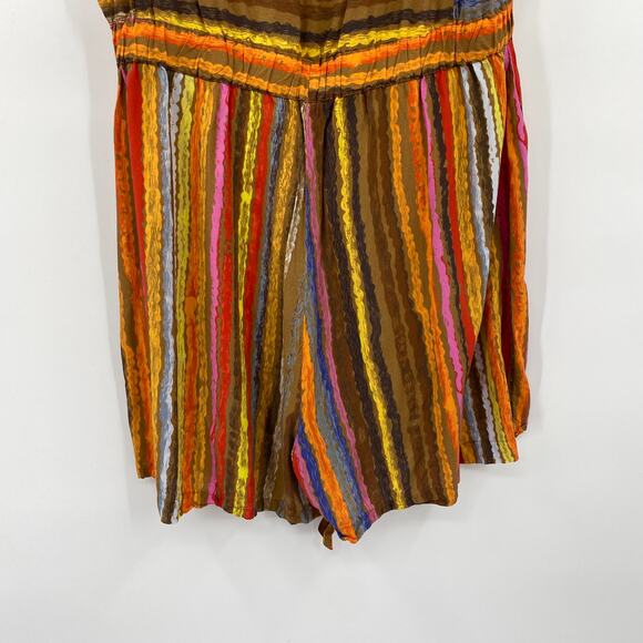 Anthropologie Eva Franco Carnival Multicolor Striped Tie Waist Romper Womens S - Picture 5 of 9